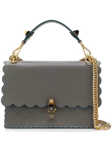 fendi scalloped bag|Fendi grey handbags.